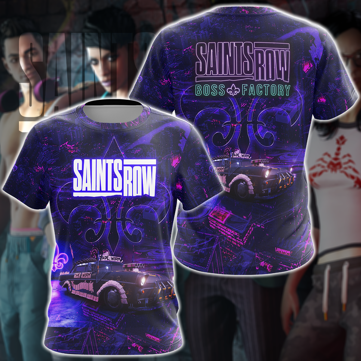 Saints Row Video Game 3D All Over Print T-shirt Tank Top Zip Hoodie Pullover Hoodie Hawaiian Shirt Beach Shorts Jogger T-shirt S 