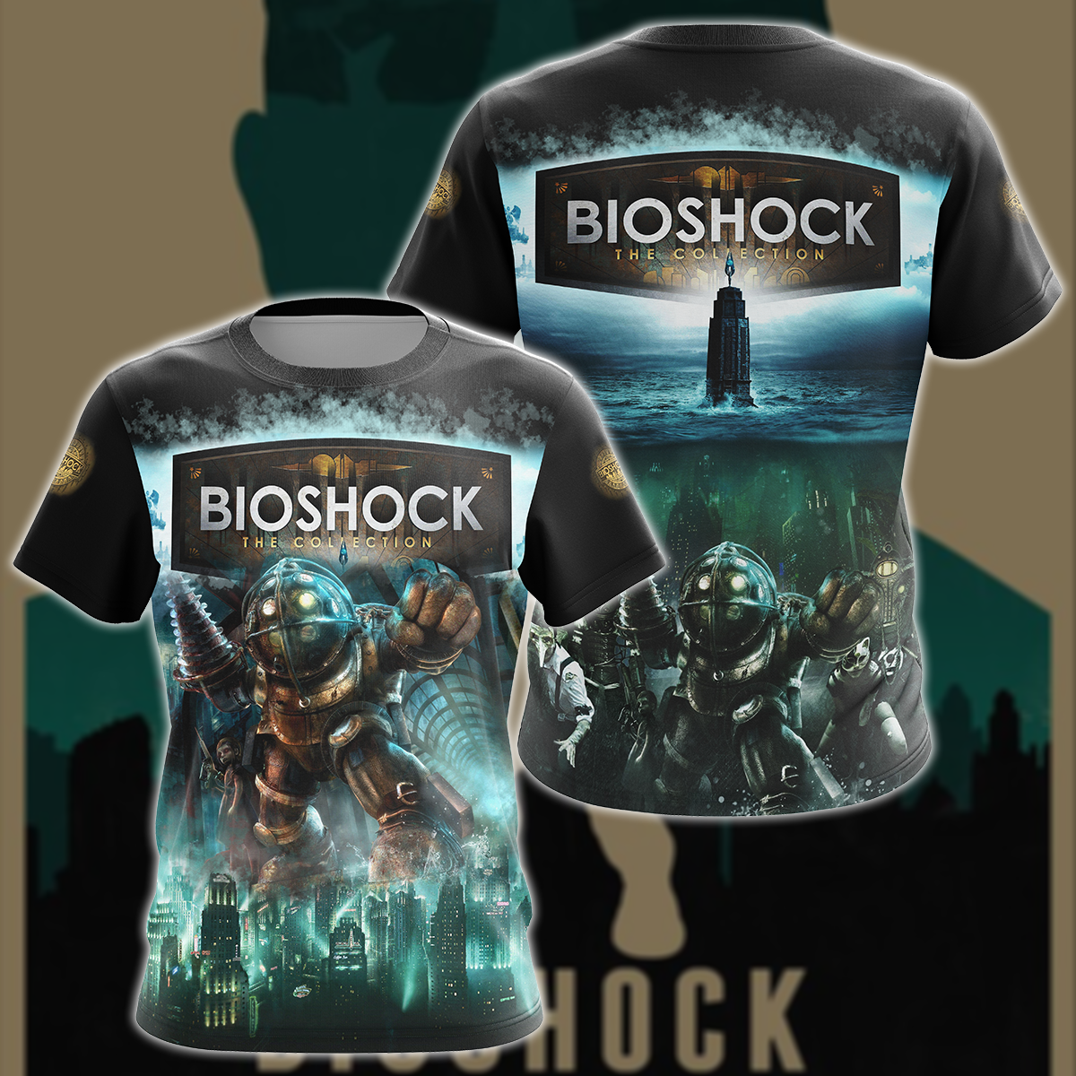 BioShock Video Game 3D All Over Printed T-shirt Tank Top Zip Hoodie Pullover Hoodie Hawaiian Shirt Beach Shorts Joggers T-shirt S 