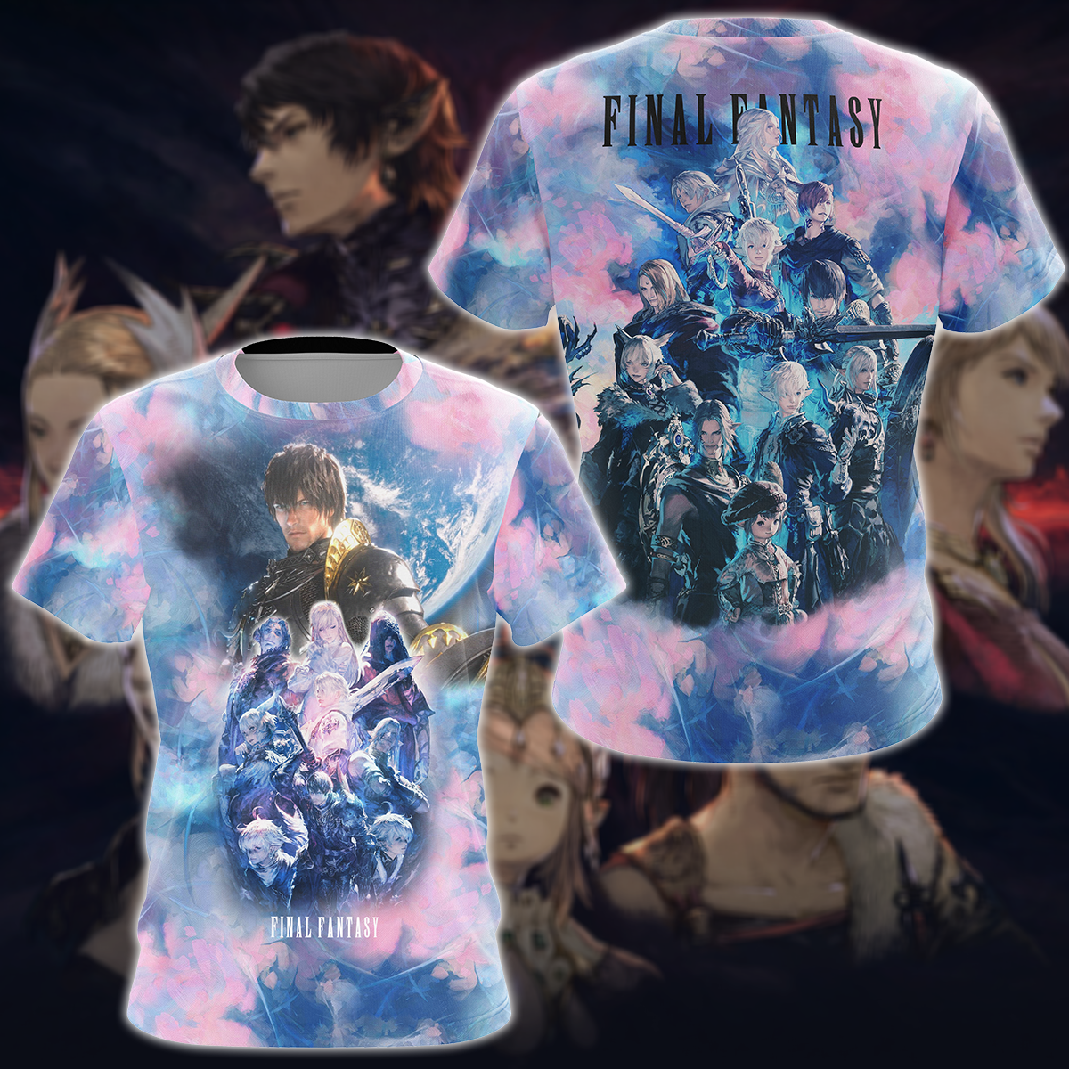 Final Fantasy XIV Video Game 3D All Over Print T-shirt Tank Top Zip Hoodie Pullover Hoodie Hawaiian Shirt Beach Shorts Jogger T-shirt S 