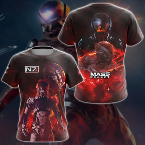 Mass Effect Video Game 3D All Over Printed T-shirt Tank Top Zip Hoodie Pullover Hoodie Hawaiian Shirt Beach Shorts Jogger T-shirt S 