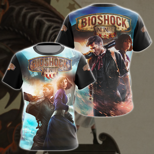 Bioshock Infinite Video Game All Over Printed T-shirt Tank Top Zip Hoodie Pullover Hoodie Hawaiian Shirt Beach Shorts Joggers T-shirt S 