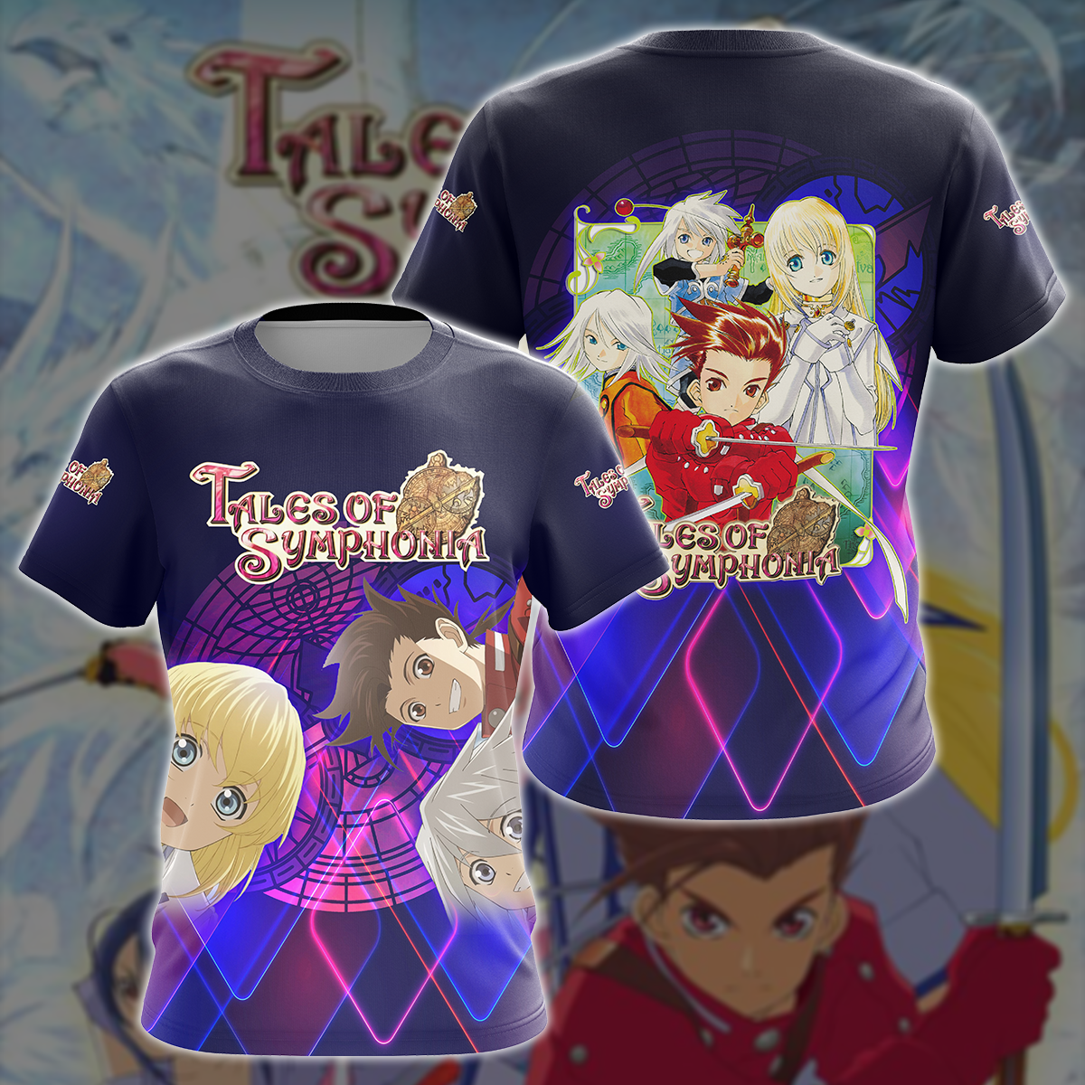 Tales of Symphonia Video Game All-Over T-shirt Hoodie Tank Top Hawaiian Shirt Beach Shorts Joggers T-shirt S 