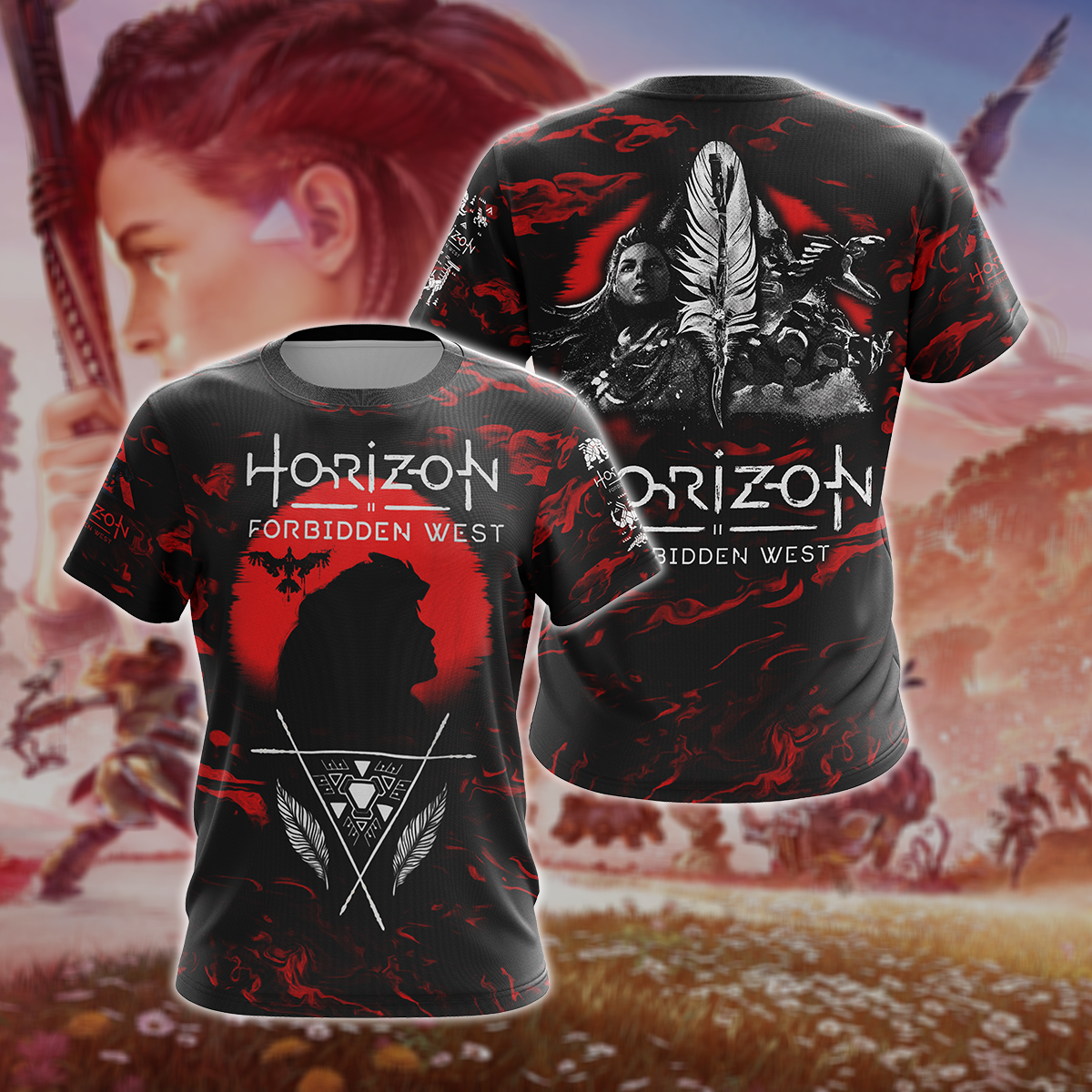Horizon Forbidden West 3D All Over Print T-shirt Tank Top Zip Hoodie Pullover Hoodie Hawaiian Shirt Beach Shorts Jogger T-shirt S 