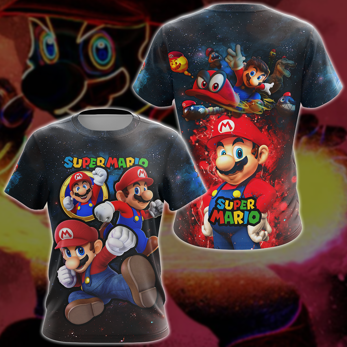 Printed Hoodie - Red/Super Mario - Kids