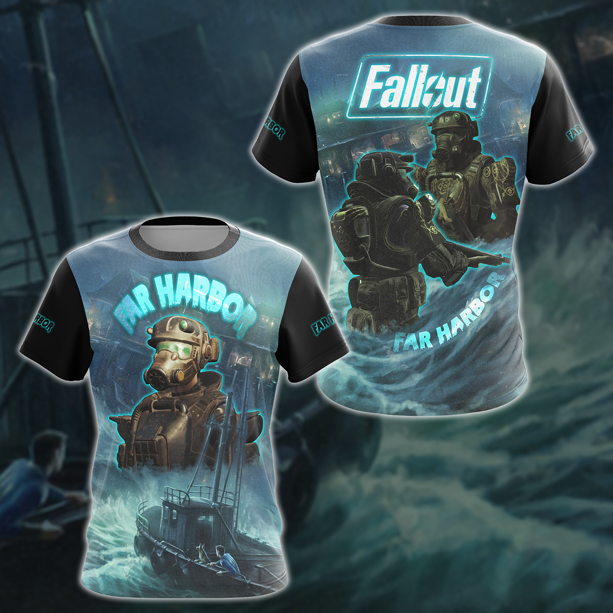 Fallout 4: Far Harbour Video Game 3D All Over Printed T-shirt Tank Top Zip Hoodie Pullover Hoodie Hawaiian Shirt Beach Shorts Jogger T-shirt S 