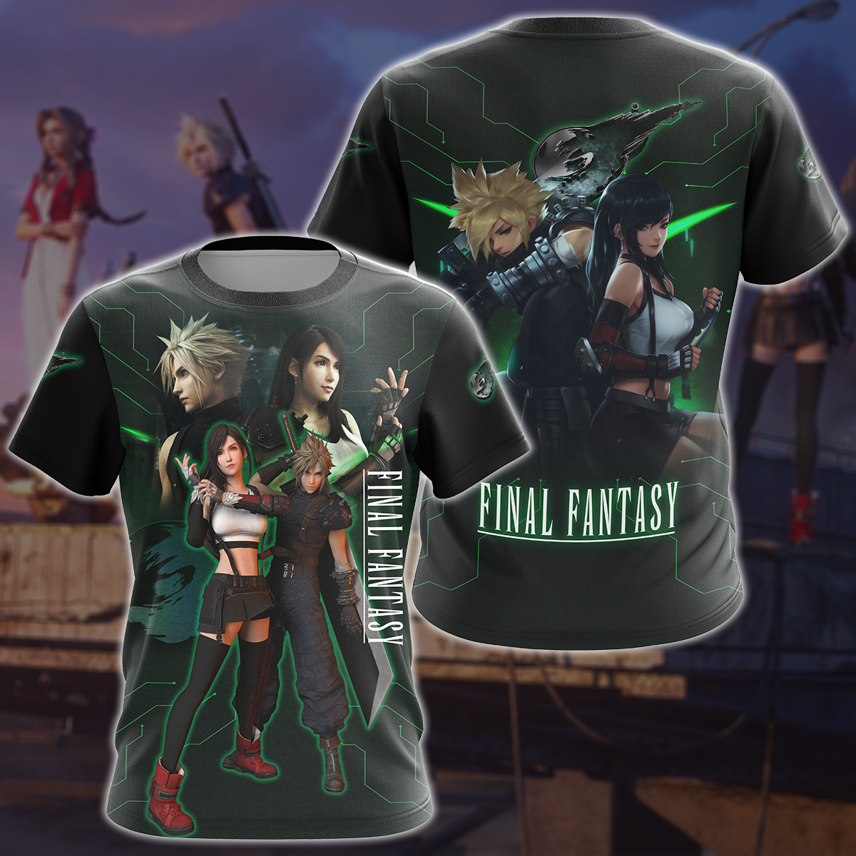 Final Fantasy VII Video Game 3D All Over Printed T-shirt Tank Top Zip Hoodie Pullover Hoodie Hawaiian Shirt Beach Shorts Joggers T-shirt S 