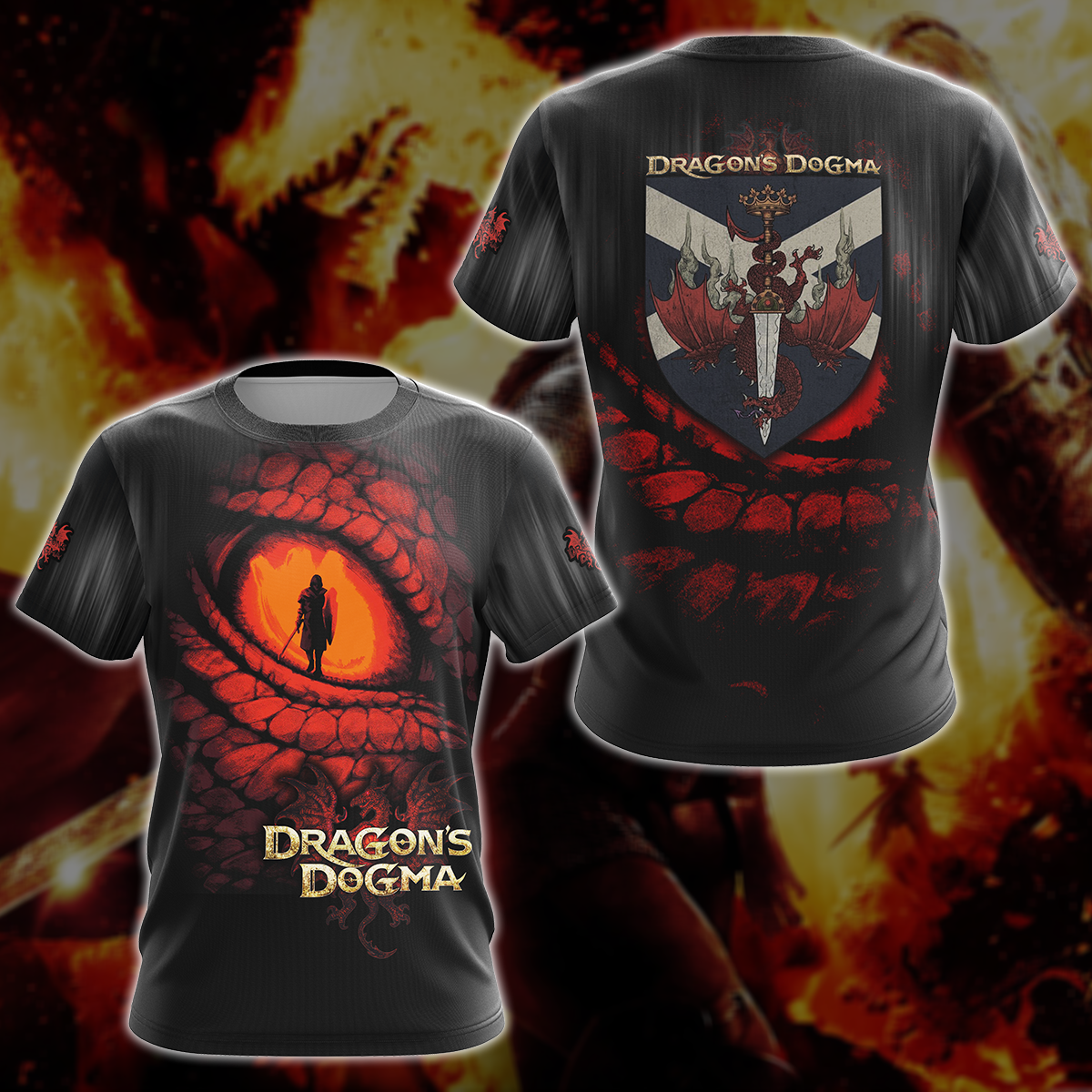 Dragon's Dogma Video Game 3D All Over Printed T-shirt Tank Top Zip Hoodie Pullover Hoodie Hawaiian Shirt Beach Shorts Jogger T-shirt S 