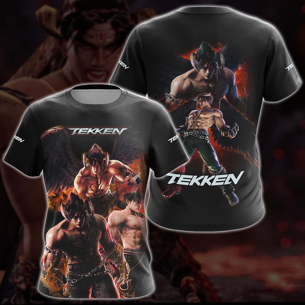 Tekken Jin Kazama Video Game 3D All Over Print T-shirt Tank Top Zip Hoodie Pullover Hoodie Hawaiian Shirt Beach Shorts Jogger T-shirt S 