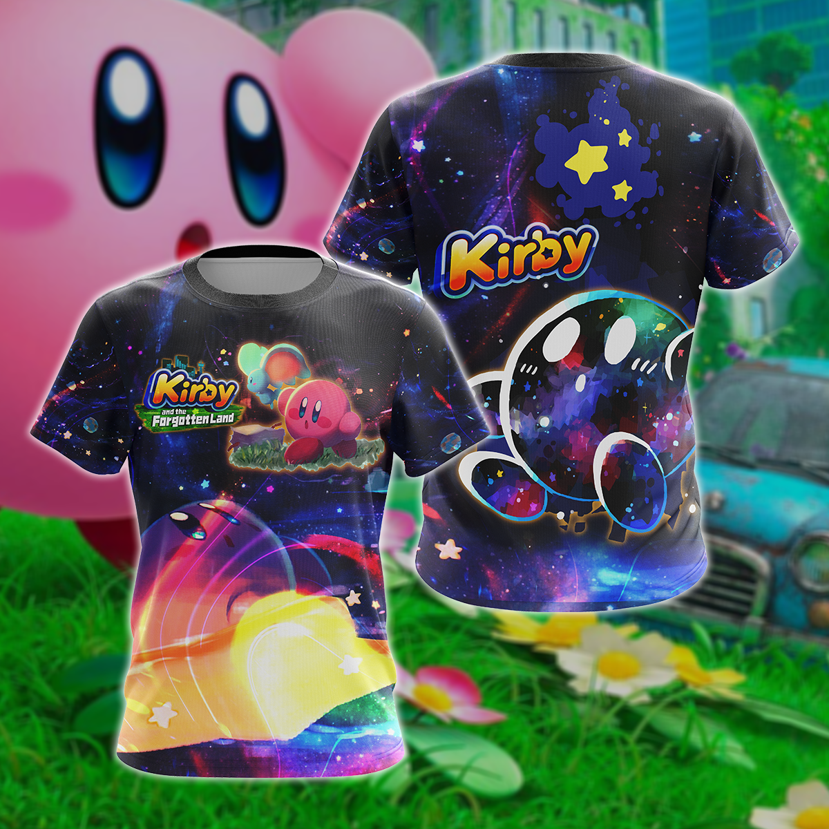 Kirby and the Forgotten Land 3D All Over Print T-shirt Tank Top Zip Hoodie Pullover Hoodie Hawaiian Shirt Beach Shorts Jogger T-shirt S 