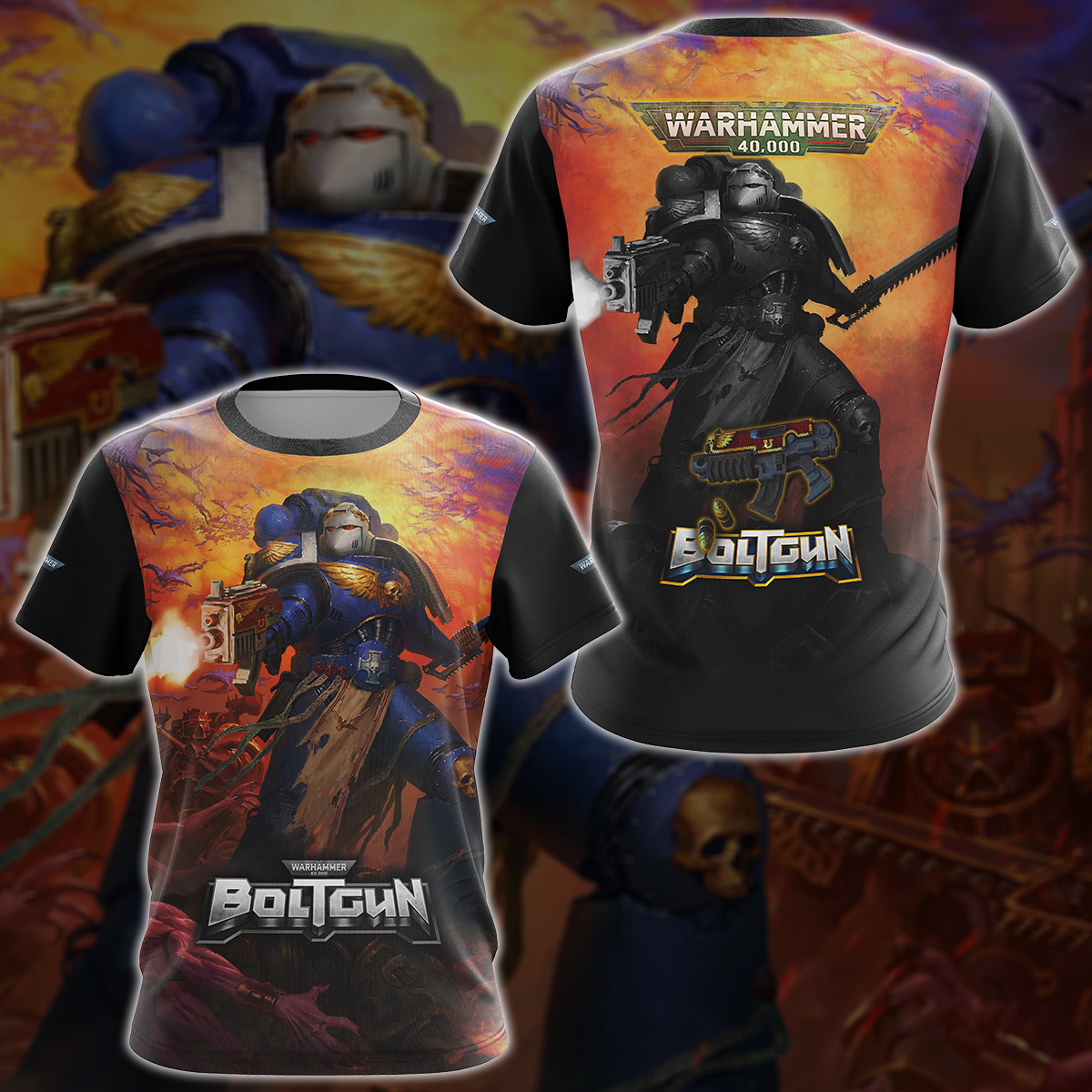 Warhammer 40k Boltgun Video Game 3D All Over Printed T-shirt Tank Top Zip Hoodie Pullover Hoodie Hawaiian Shirt Beach Shorts Jogger T-shirt S 