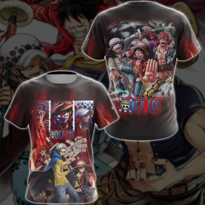 One Piece Luffy Kid Law Anime Manga 3D All Over Print T-shirt Tank Top Zip Hoodie Pullover Hoodie Hawaiian Shirt Beach Shorts Jogger T-shirt S 