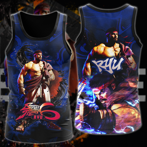 Street Fighter 6 Ryu Video Game 3D All Over Printed T-shirt Tank Top Zip Hoodie Pullover Hoodie Hawaiian Shirt Beach Shorts Jogger Tank Top S 