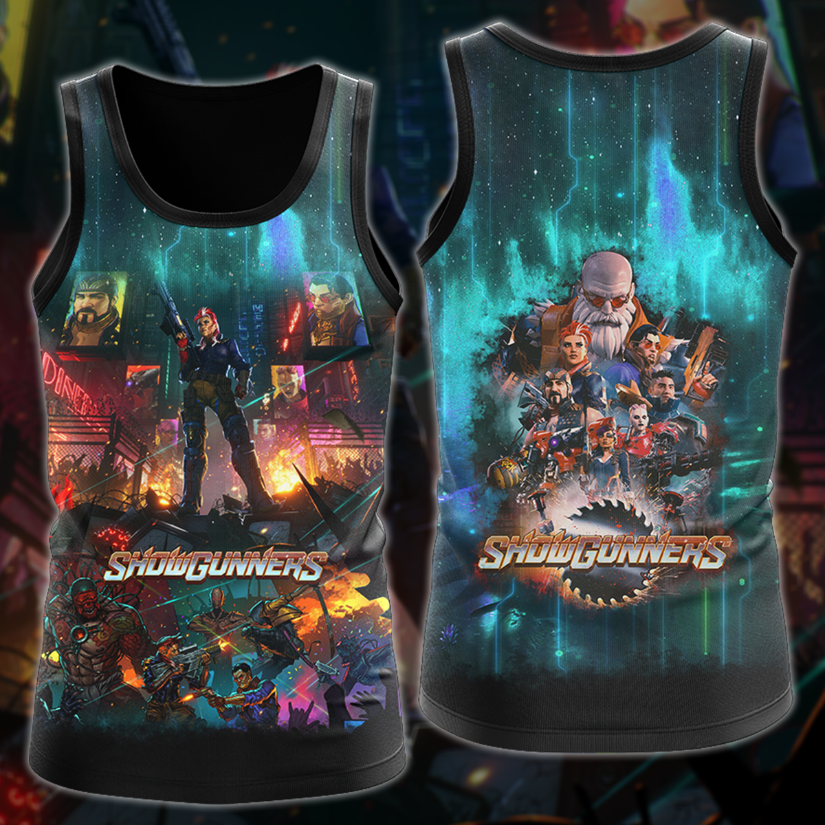 Showgunners Video Game 3D All Over Printed T-shirt Tank Top Zip Hoodie Pullover Hoodie Hawaiian Shirt Beach Shorts Jogger Tank Top S 