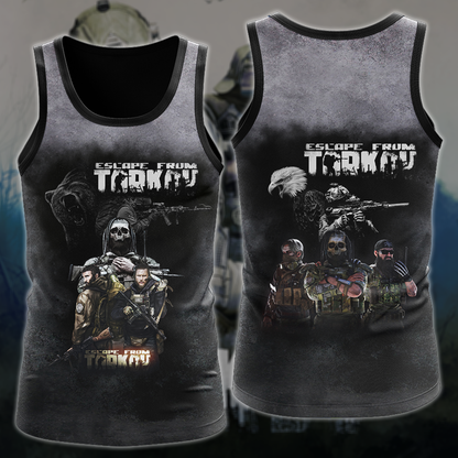 Escape From Tarkov Video Game 3D All Over Printed T-shirt Tank Top Zip Hoodie Pullover Hoodie Hawaiian Shirt Beach Shorts Jogger Tank Top S 