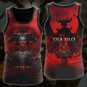 Diablo IV Lilith Video Game 3D All Over Printed T-shirt Tank Top Zip Hoodie Pullover Hoodie Hawaiian Shirt Beach Shorts Jogger Tank Top S 