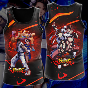 Street Fighter: Ryu & Chun-Li Video Game 3D All Over Printed T-shirt Tank Top Zip Hoodie Pullover Hoodie Hawaiian Shirt Beach Shorts Jogger Tank Top S 