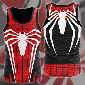 Spider-Man 2 Peter Parker Advanced Suit 2.0 Red & Black Cosplay Video Game All Over Printed T-shirt Tank Top Zip Hoodie Pullover Hoodie Hawaiian Shirt Beach Shorts Joggers Tank Top S 