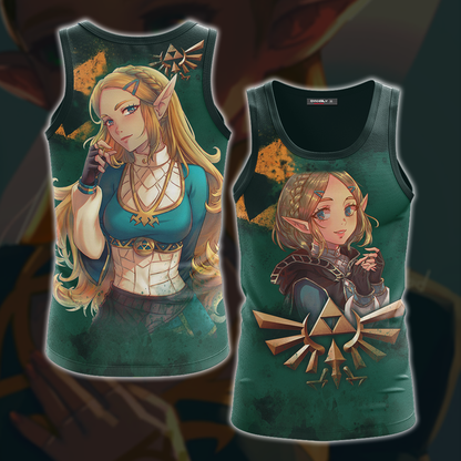 Princess Zelda The Legend of Zelda All Over Print T-shirt Zip Hoodie Pullover Hoodie Tank Top S 