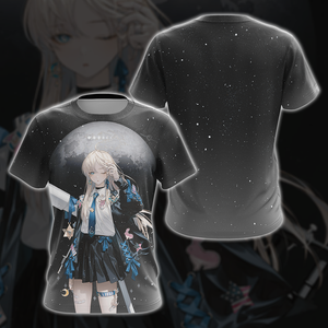 Luna Anime Girl All Over Print T-shirt Tank Top Zip Hoodie Pullover Hoodie T-shirt S 