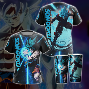 Dragon Ball Son Goku All Over Print T-shirt Zip Hoodie Pullover Hoodie   