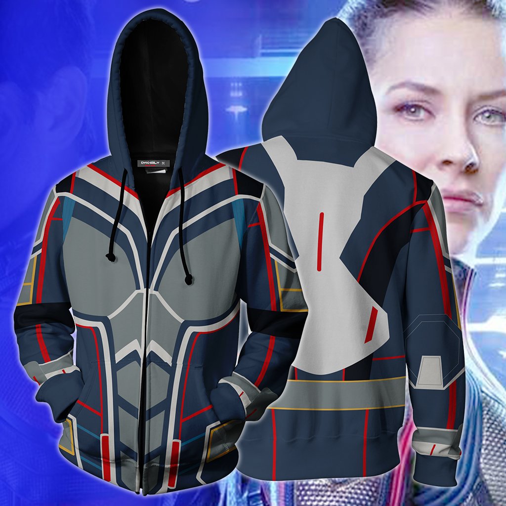 The Wasp (Janet Van Dyne) Cosplay Zip Up Hoodie Jacket XS  