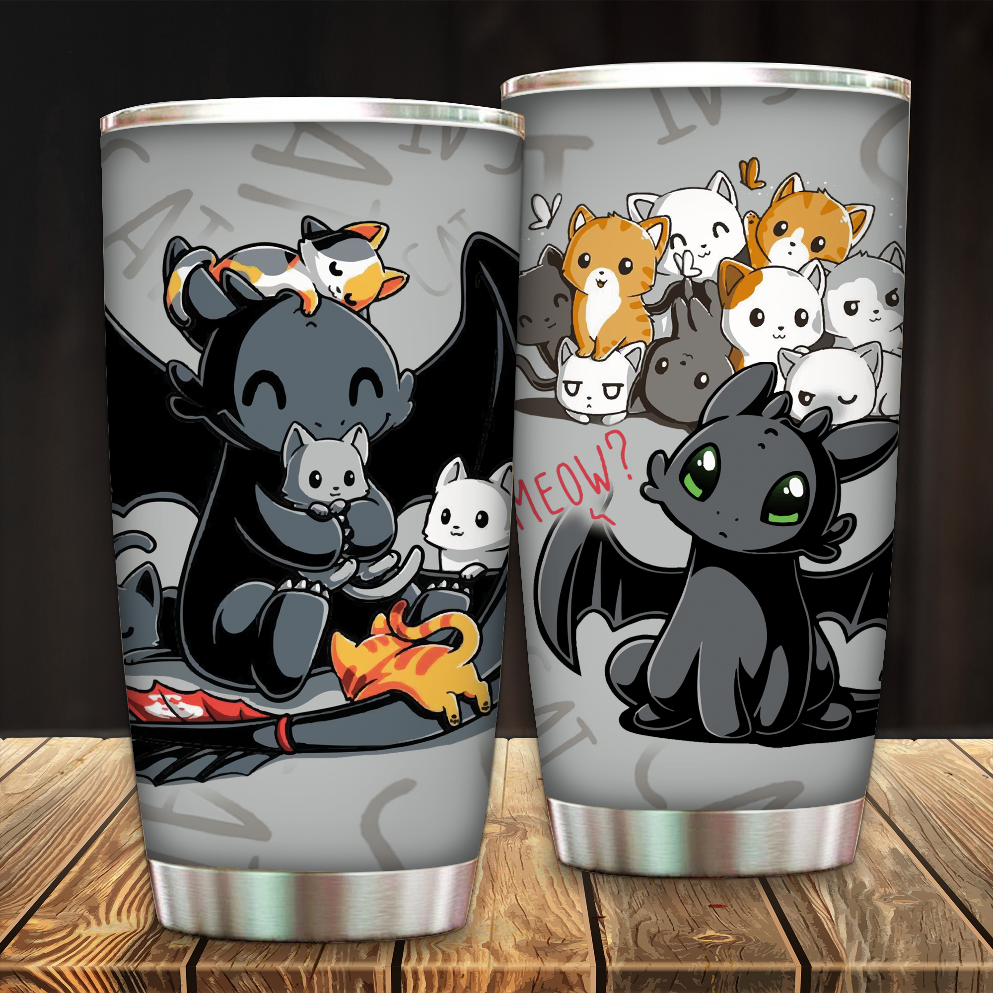 How to Train Your Dragon x Cats Tumbler 20 Oz  