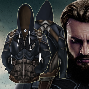 The Winter Soldier Captain America Cosplay Zip Up Hoodie Jacket XS  