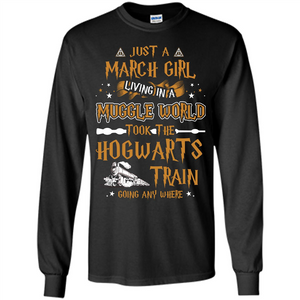 Harry Potter T-shirt Just A March Girl Living In A Muggle World Black S 