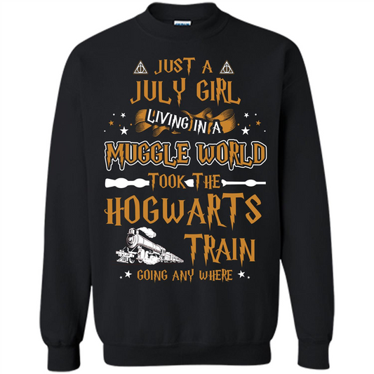 Harry Potter T-shirt Just A July Girl Living In A Muggle World Black S 