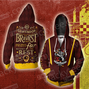 Gryffindor Bravest Were Prized Far Beyond The Rest Unisex 3D T-shirt Zip Hoodie S 