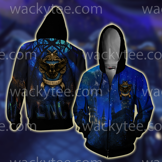 Ravenclaw House Hogwarts Harry Potter New Zip Up Hoodie S  
