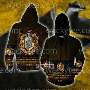 Loyal Like A Hufflepuff Harry Potter Wacky Style Unisex 3D T-shirt Zip Hoodie S 