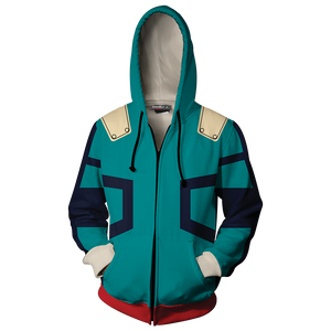 Boku No Hero Academia Izuku Midoriya Cosplay Zip Up Hoodie Jacket   