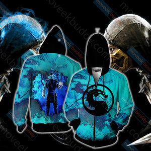 Mortal Kombat - Subzero New Version Unisex 3D T-shirt Zip Hoodie XS 
