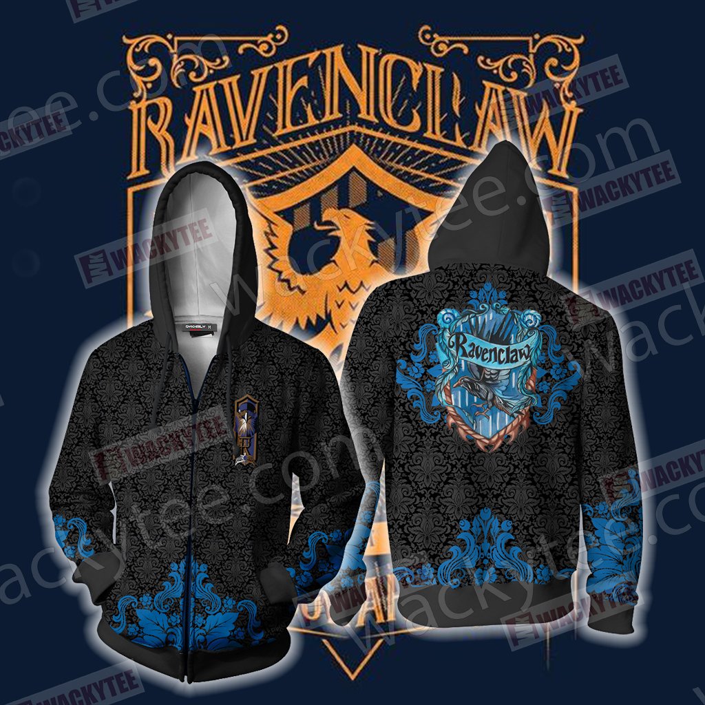 Wise Like A Ravenclaw Harry Potter Wacky Style Zip Up Hoodie S  