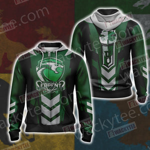 Harry Potter - Slytherin House Sporty Style Unisex Unisex 3D T-shirt Zip Hoodie S 