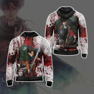 Attack on Titan - Levi Unisex 3D T-shirt Zip Hoodie XS 