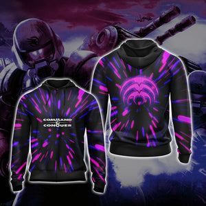 Command & Conquer - 3 Tiberium Wars Scrin Logo Unisex 3D T-shirt Zip Hoodie XS 