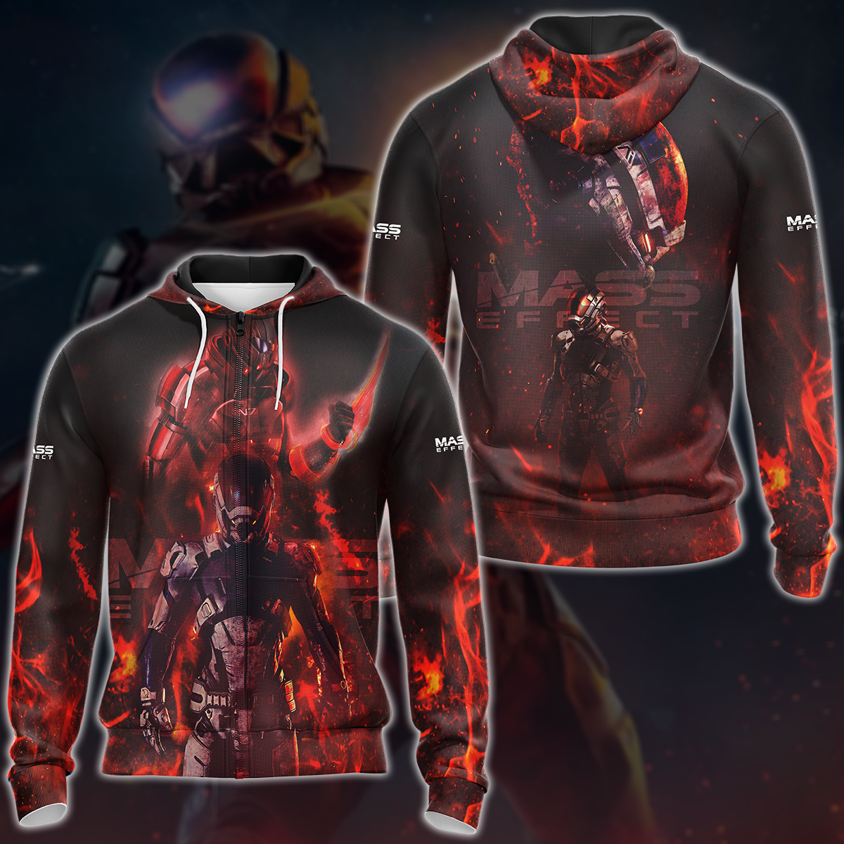Mass Effect Video Game 3D All Over Print T-shirt Tank Top Zip Hoodie Pullover Hoodie Hawaiian Shirt Beach Shorts Jogger Zip Hoodie S 