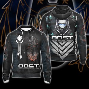 Halo ODST All Over Print T-shirt Tank Top Zip Hoodie Pullover Hoodie Hawaiian Shirt Zip Hoodie S 
