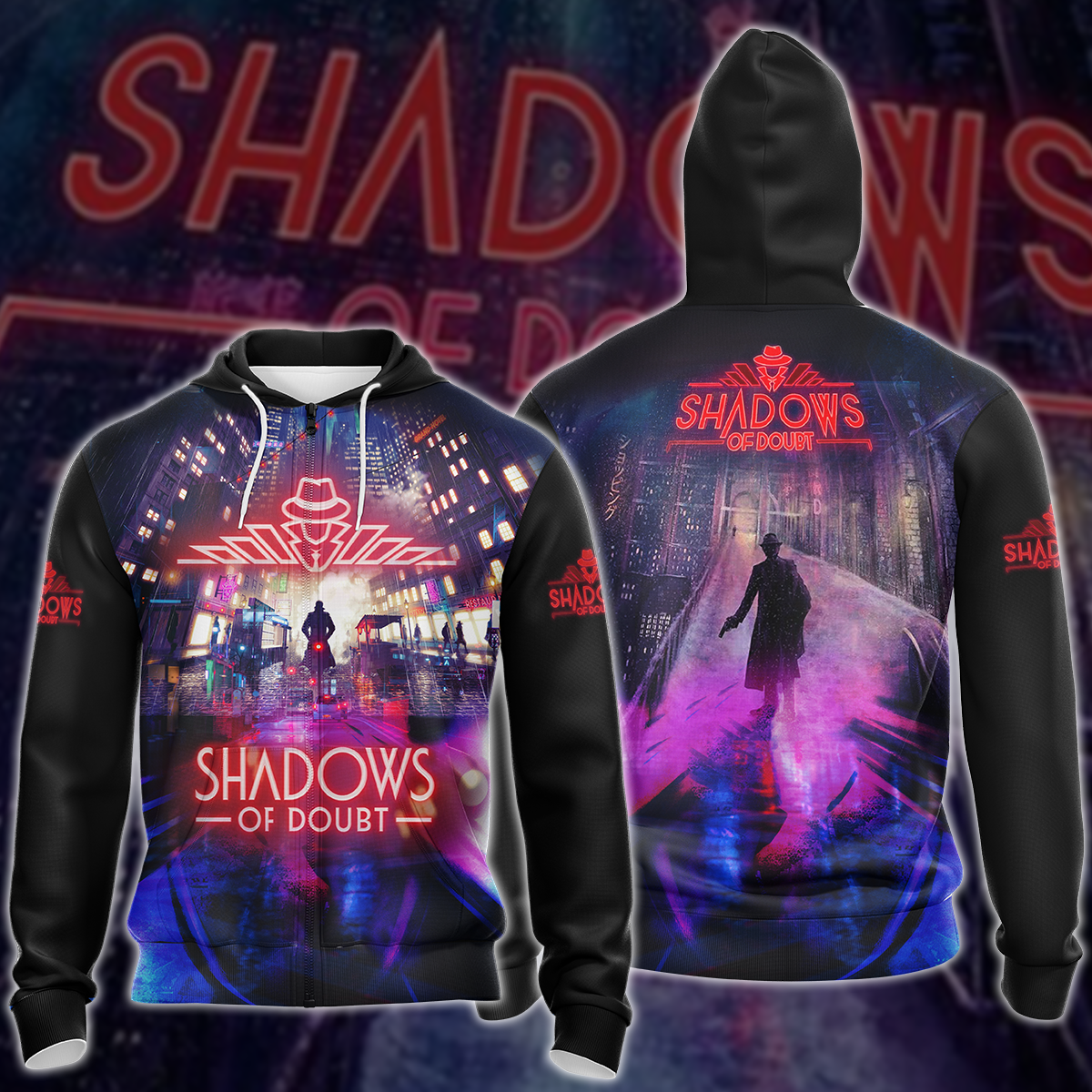 Shadows of Doubt Video Game 3D All Over Printed T-shirt Tank Top Zip Hoodie Pullover Hoodie Hawaiian Shirt Beach Shorts Jogger Zip Hoodie S 