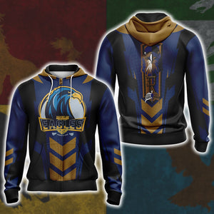 Harry Potter - Ravenclaw House Sporty Style Unisex 3D T-shirt Zip Hoodie S 