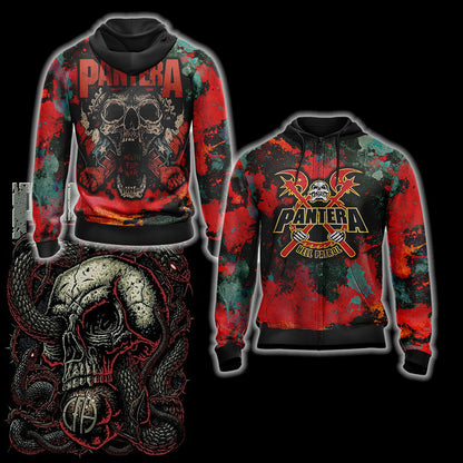 Pantera Unisex 3D T-shirt Zip Hoodie XS 