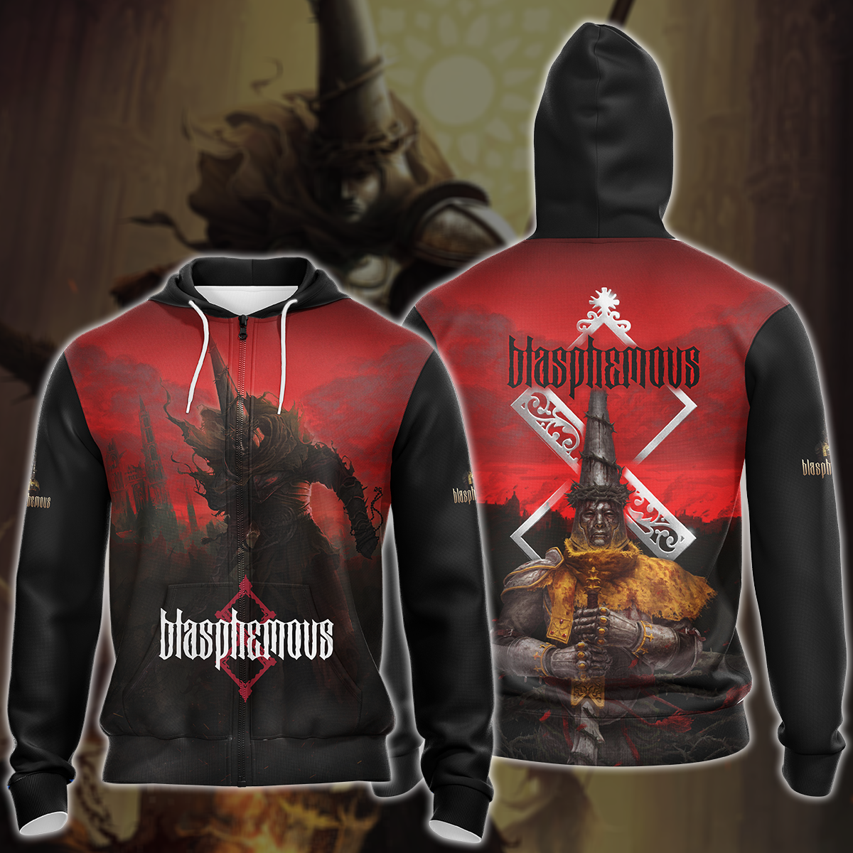 Blasphemous Video Game 3D All Over Printed T-shirt Tank Top Zip Hoodie Pullover Hoodie Hawaiian Shirt Beach Shorts Jogger Zip Hoodie S 