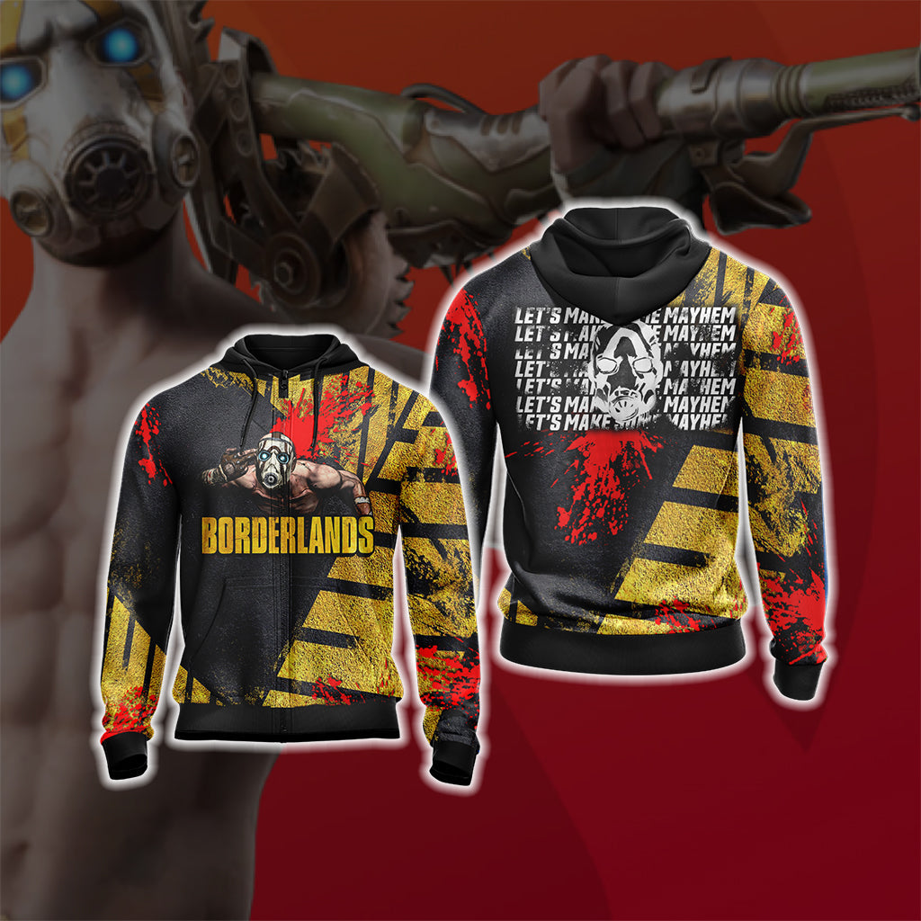 Borderlands - Let's Make Some May Hem Unisex 3D T-shirt Zip Hoodie XS 