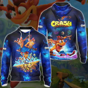 Crash Bandicoot Video Game 3D All Over Print T-shirt Tank Top Zip Hoodie Pullover Hoodie Hawaiian Shirt Beach Shorts Jogger Zip Hoodie S 