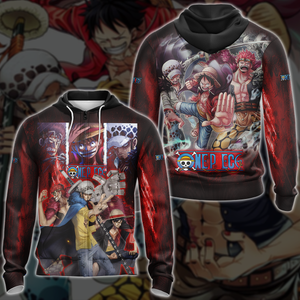 One Piece Luffy Kid Law Anime Manga 3D All Over Print T-shirt Tank Top Zip Hoodie Pullover Hoodie Hawaiian Shirt Beach Shorts Jogger Zip Hoodie S 