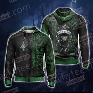 Harry Potter - Slytherin House Wacky Style New Unisex 3D T-shirt Zip Hoodie S 