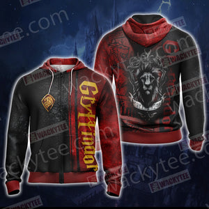 Harry Potter - Gryffindor House Wacky Style New Unisex 3D T-shirt Zip Hoodie S 