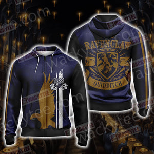 Harry Potter - Ravenclaw House Quidditch Unisex 3D T-shirt Zip Hoodie S 